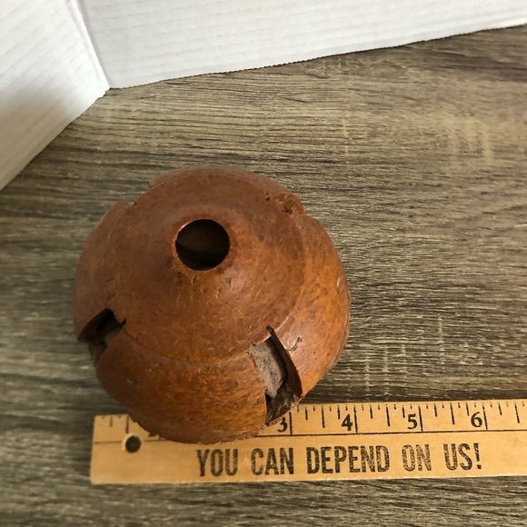 Vtg Hand Carved Wood Bell Rattle - Picture 6 of 12